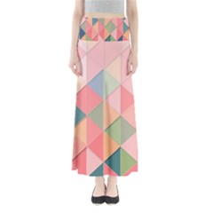 Background Geometric Triangle Full Length Maxi Skirt by Nexatart