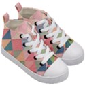 Background Geometric Triangle Kid s Mid-Top Canvas Sneakers View3