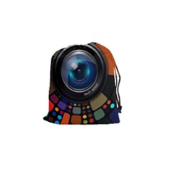 Lens Photography Colorful Desktop Drawstring Pouches (small)  by Nexatart