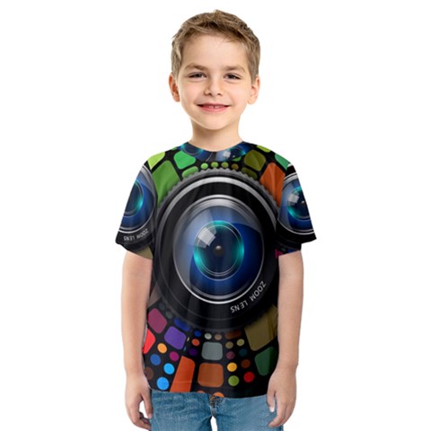 Lens Photography Colorful Desktop Kids  Sport Mesh Tee by Nexatart