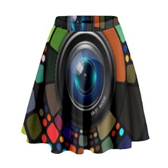 Lens Photography Colorful Desktop High Waist Skirt by Nexatart