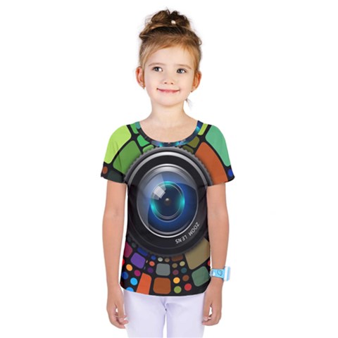 Lens Photography Colorful Desktop Kids  One Piece Tee by Nexatart