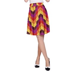 Geometric Pattern Triangle A-line Skirt by Nexatart