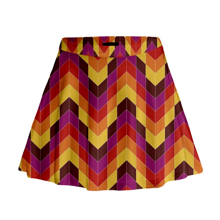 Geometric Pattern Triangle Mini Flare Skirt