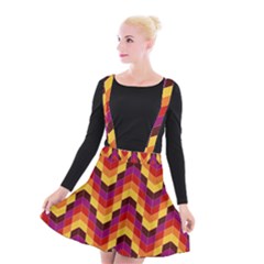 Geometric Pattern Triangle Suspender Skater Skirt by Nexatart