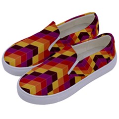 Geometric Pattern Triangle Kids  Canvas Slip Ons by Nexatart