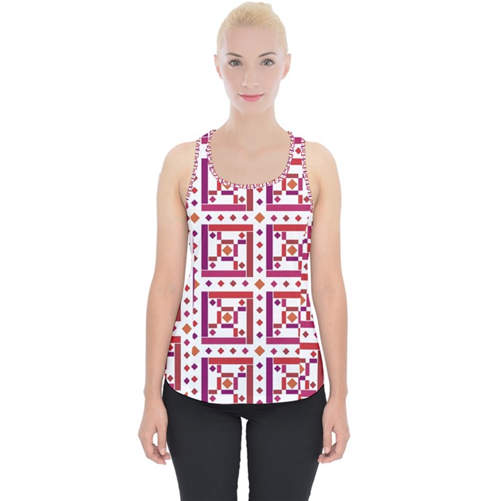 Background Abstract Square Piece Up Tank Top