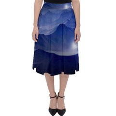 Planet Discover Fantasy World Folding Skater Skirt by Nexatart