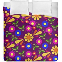 Flower Pattern Illustration Background Duvet Cover Double Side (king Size) by Nexatart