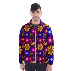 Flower Pattern Illustration Background Wind Breaker (men) by Nexatart