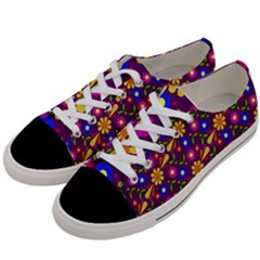 Flower Pattern Illustration Background Women s Low Top Canvas Sneakers by Nexatart