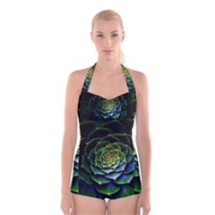 Nature Desktop Flora Color Pattern Boyleg Halter Swimsuit  by Nexatart