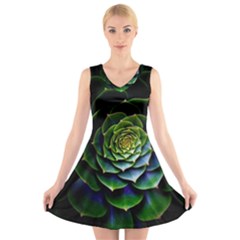 Nature Desktop Flora Color Pattern V-neck Sleeveless Skater Dress by Nexatart