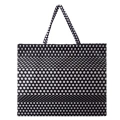 Holes Sheet Grid Metal Zipper Large Tote Bag by Nexatart