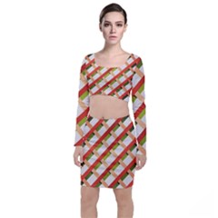 Wallpaper Creative Design Long Sleeve Crop Top & Bodycon Skirt Set by Nexatart