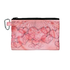 Heart Love Friendly Pattern Canvas Cosmetic Bag (medium) by Nexatart