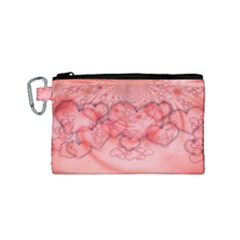 Heart Love Friendly Pattern Canvas Cosmetic Bag (small) by Nexatart