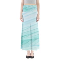 Blue Texture Seawall Ink Wall Painting Full Length Maxi Skirt by Nexatart