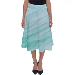 Blue Texture Seawall Ink Wall Painting Perfect Length Midi Skirt by Nexatart