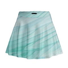 Blue Texture Seawall Ink Wall Painting Mini Flare Skirt by Nexatart