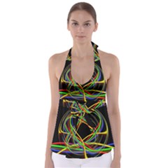 Ball Abstract Pattern Lines Babydoll Tankini Top by Nexatart