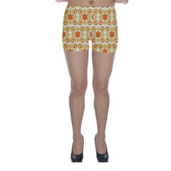 Background Floral Forms Flower Skinny Shorts by Nexatart