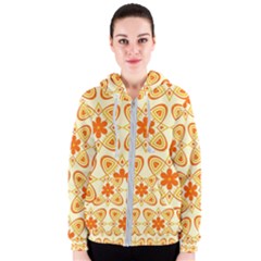 Background Floral Forms Flower Women s Zipper Hoodie by Nexatart