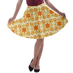 Background Floral Forms Flower A-line Skater Skirt