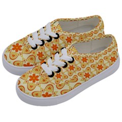 Background Floral Forms Flower Kids  Classic Low Top Sneakers by Nexatart