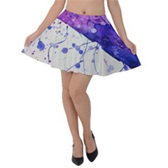 Art Painting Abstract Spots Velvet Skater Skirt by Nexatart