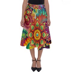 Colorful Abstract Background Colorful Perfect Length Midi Skirt by Nexatart