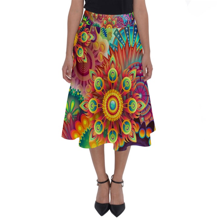 Colorful Abstract Background Colorful Perfect Length Midi Skirt