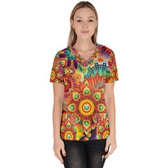 Colorful Abstract Background Colorful Scrub Top by Nexatart