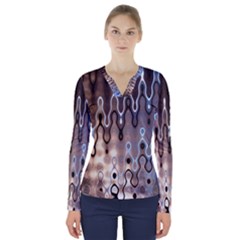 Wallpaper Steel Industry V-neck Long Sleeve Top by Nexatart