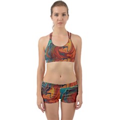 Creativity Abstract Art Back Web Sports Bra Set by Nexatart