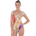 Feathers Bird Animal Art Abstract Short Sleeve Leotard  View1