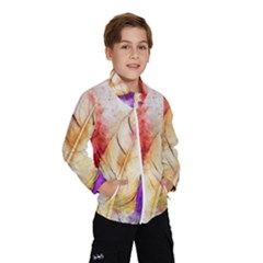 Feathers Bird Animal Art Abstract Wind Breaker (kids) by Nexatart