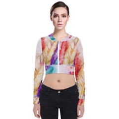 Feathers Bird Animal Art Abstract Bomber Jacket by Nexatart