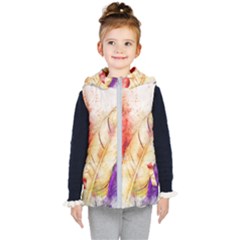 Feathers Bird Animal Art Abstract Kid s Puffer Vest by Nexatart