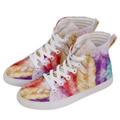 Feathers Bird Animal Art Abstract Women s Hi-top Skate Sneakers by Nexatart