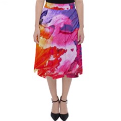 Abstract Art Background Paint Folding Skater Skirt by Nexatart