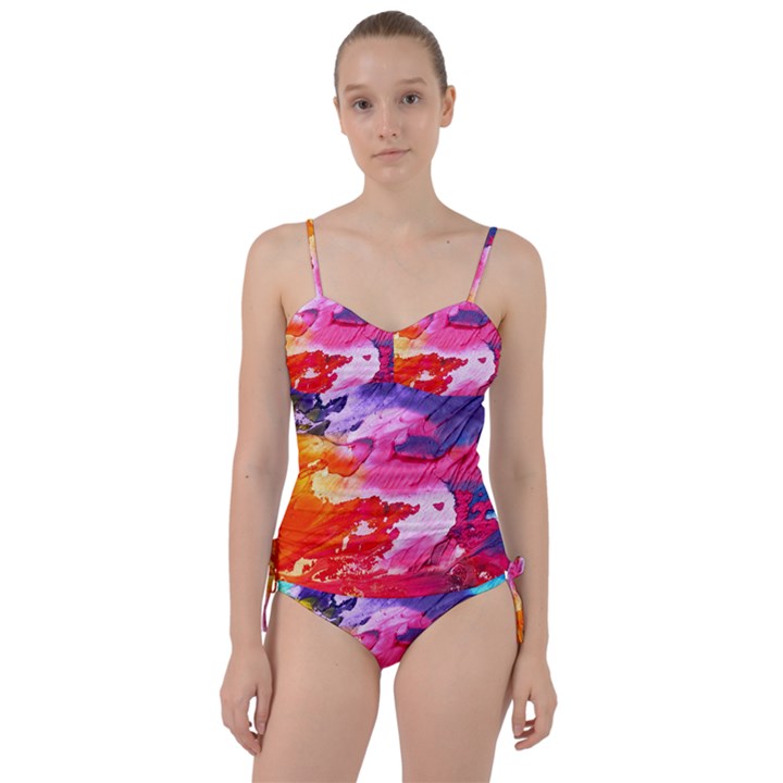 Abstract Art Background Paint Sweetheart Tankini Set