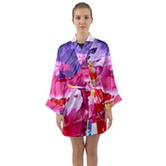 Abstract Art Background Paint Long Sleeve Kimono Robe by Nexatart