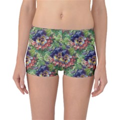 Background Square Flower Vintage Boyleg Bikini Bottoms by Nexatart