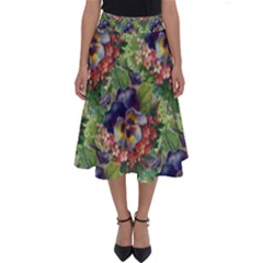 Background Square Flower Vintage Perfect Length Midi Skirt by Nexatart