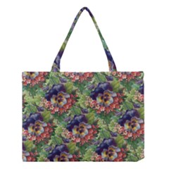 Background Square Flower Vintage Medium Tote Bag by Nexatart