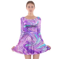 Abstract Art Texture Form Pattern Long Sleeve Skater Dress by Nexatart