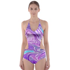 Abstract Art Texture Form Pattern Cut-out One Piece Swimsuit by Nexatart