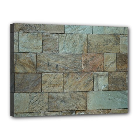 Wall Stone Granite Brick Solid Canvas 16  X 12  by Nexatart