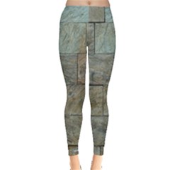 Wall Stone Granite Brick Solid Leggings  by Nexatart